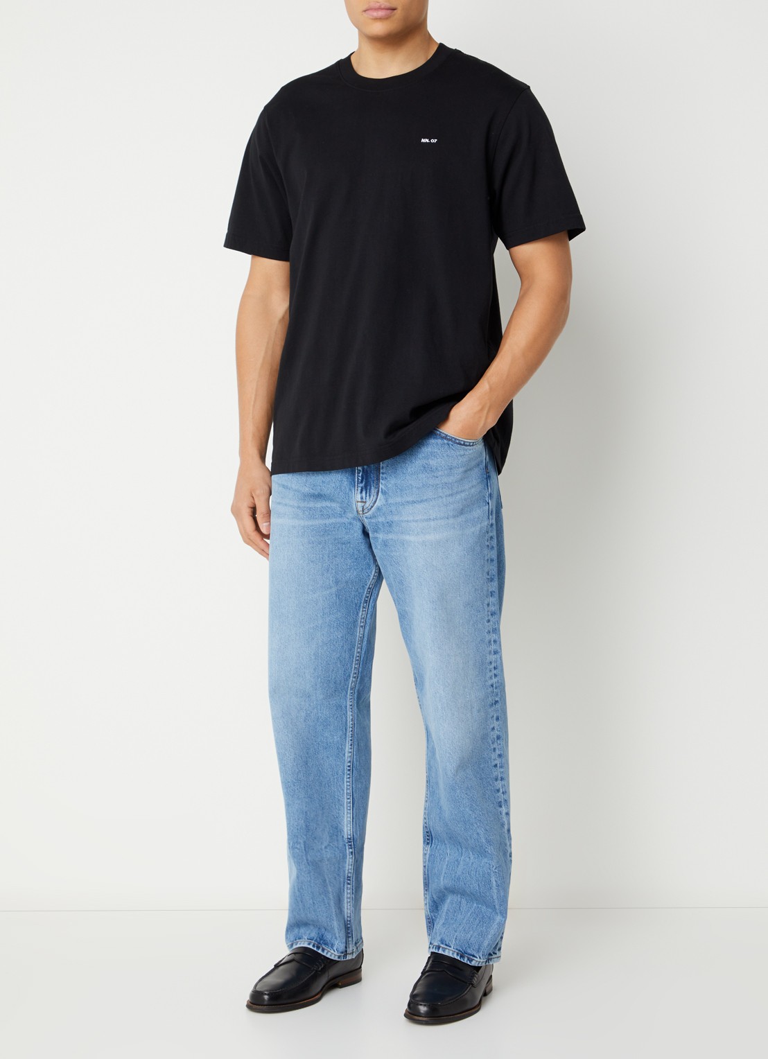 NN.07 Otis straight leg jeans met lichte wassing - voorkant 2 indigo
