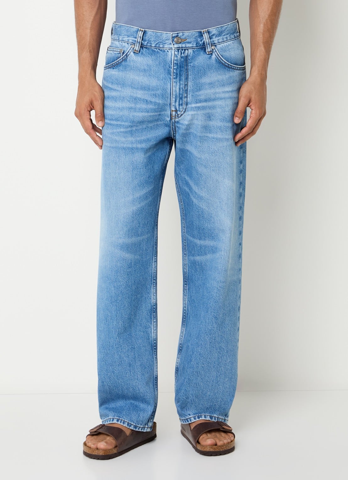 NN.07 Otis straight leg jeans met steekzakken - detail indigo