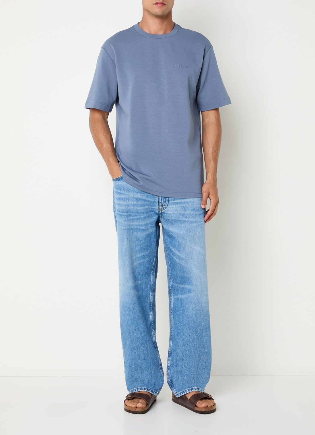 NN.07 Otis straight leg jeans met steekzakken - voorkant 4 indigo