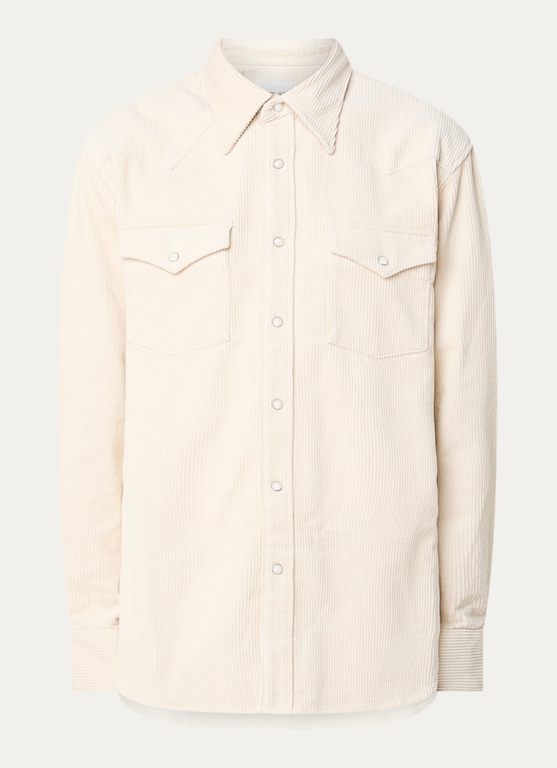 NN.07 Overshirt van corduroy met borstzakken - voorkant gebroken wit
