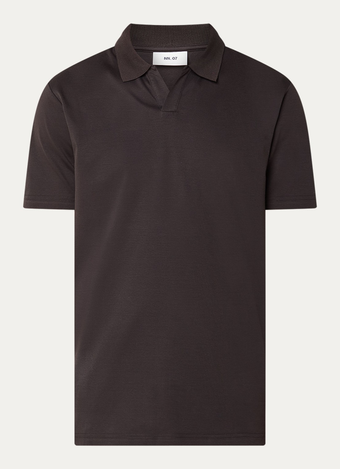 NN.07 Paul regular fit polo met kraag - voorkant 2 donkerbruin