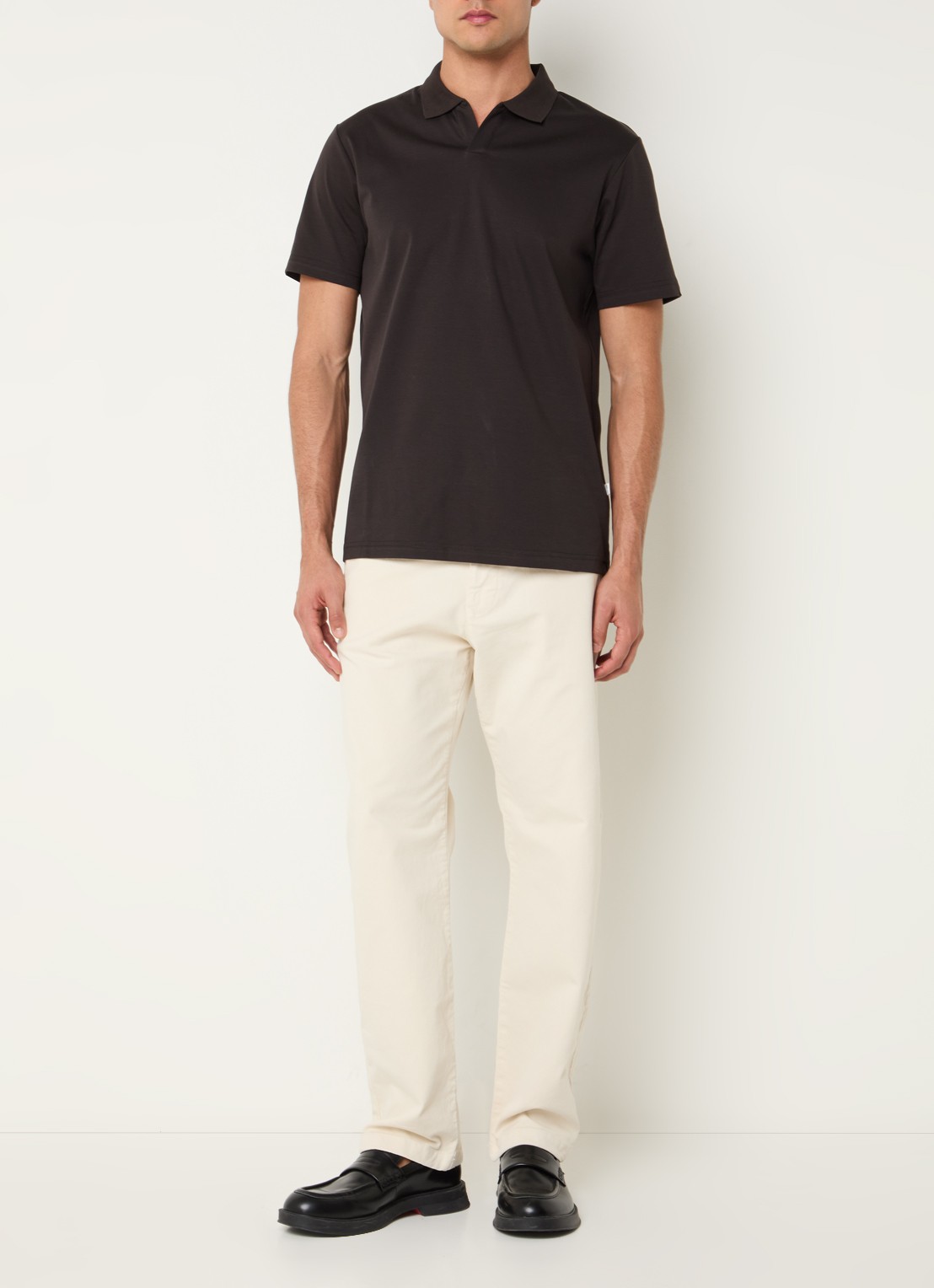 NN.07 Paul regular fit polo met kraag - voorkant 3 donkerbruin