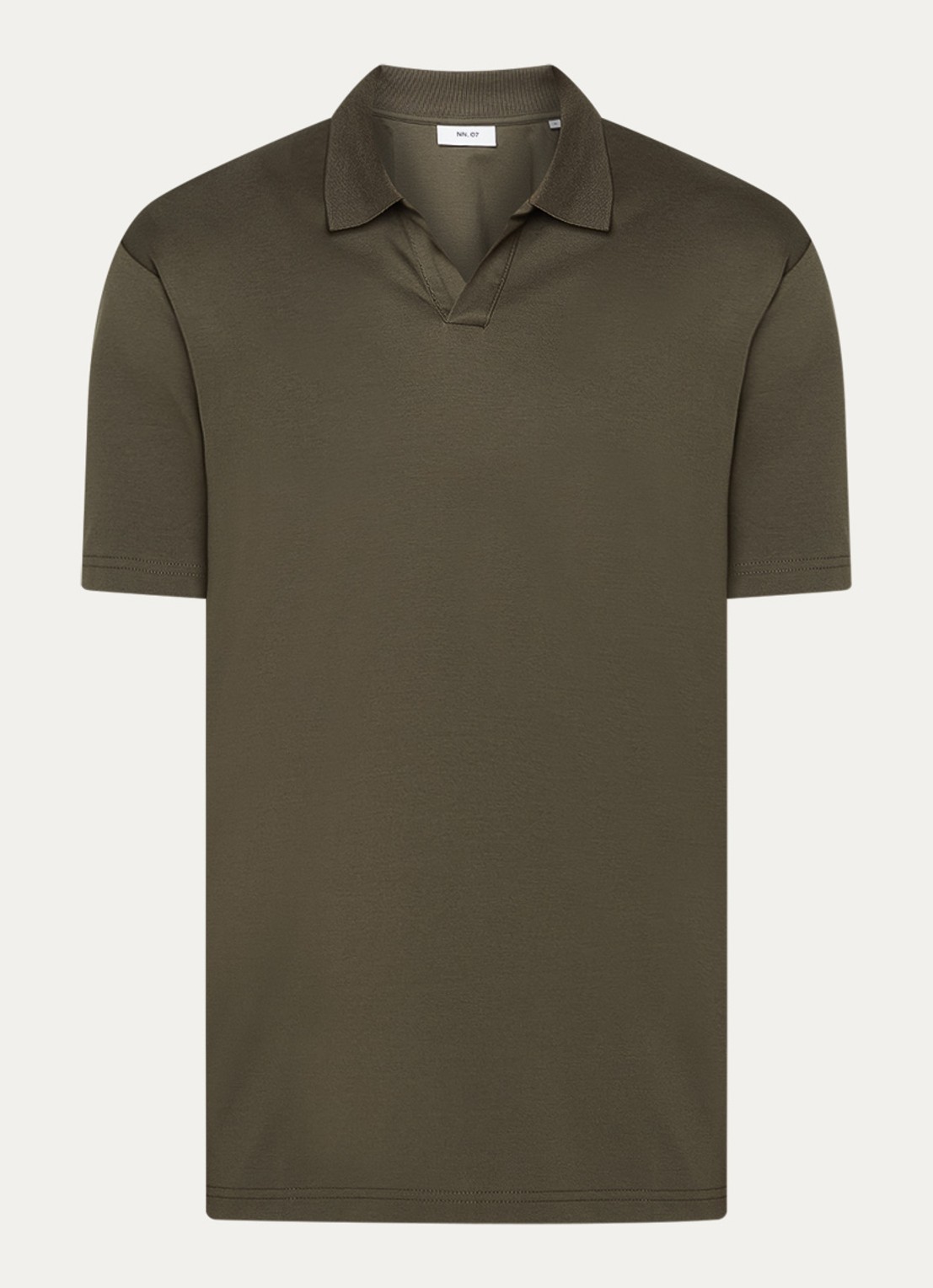 NN.07 Paul regular fit polo van  katoen - voorkant 2 bronsgroen