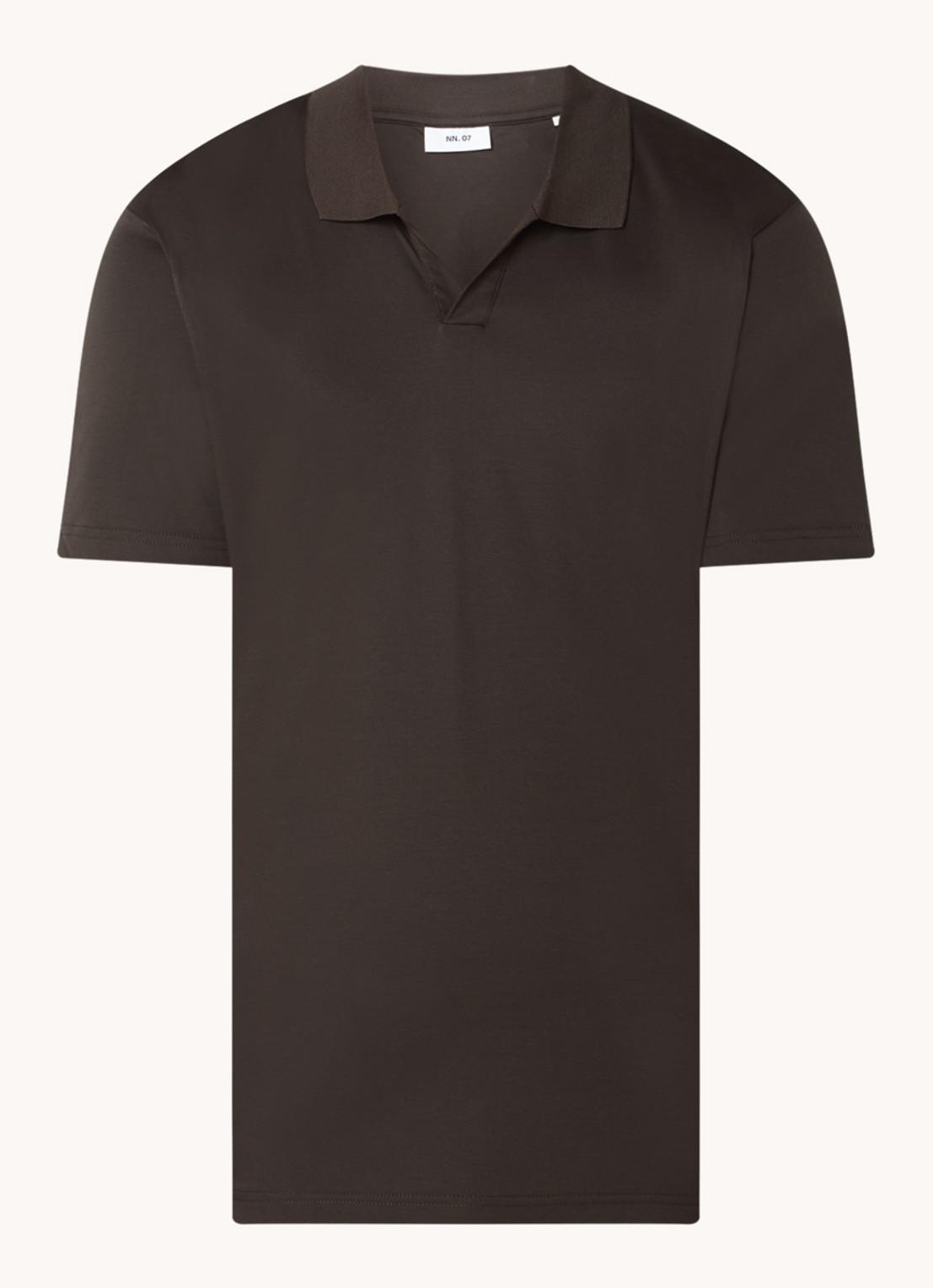 NN.07 Paul regular fit polo van  katoen - voorkant 3 donkerbruin