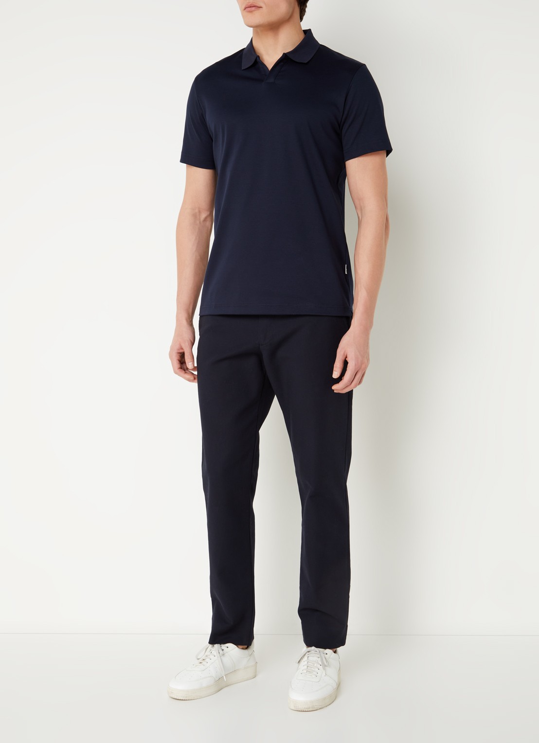 NN.07 Paul regular fit polo van  katoen - voorkant 4 donkerblauw