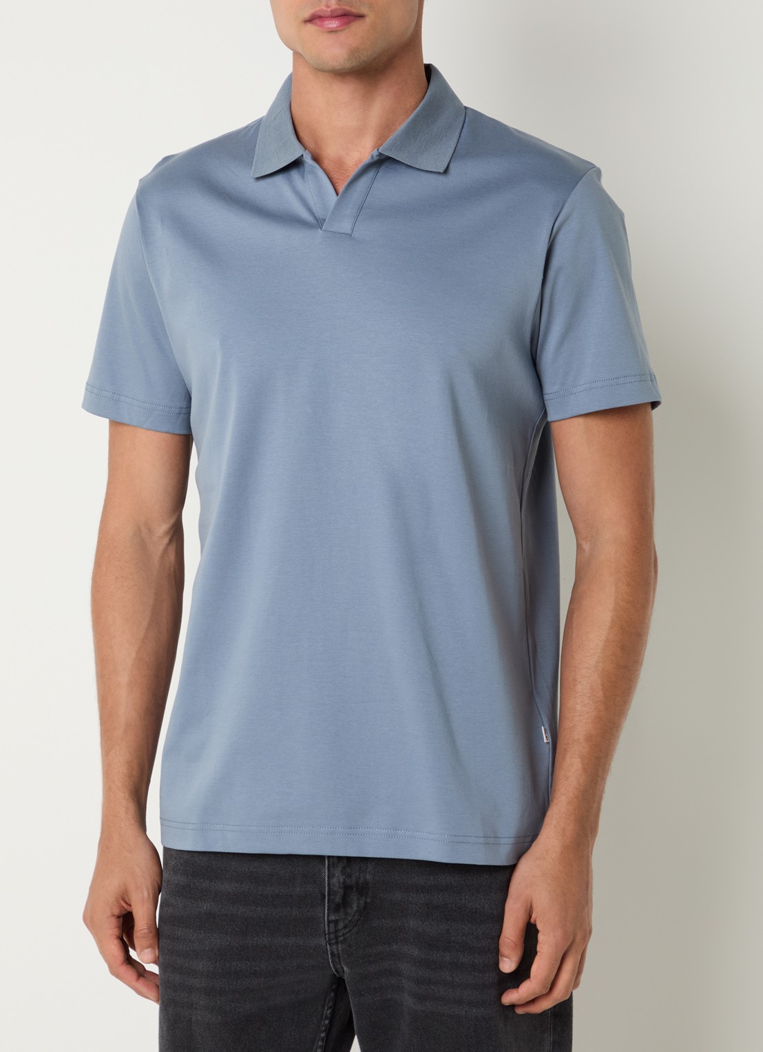 NN.07 Paul regular fit polo van katoen - detail 3 blauwgrijs