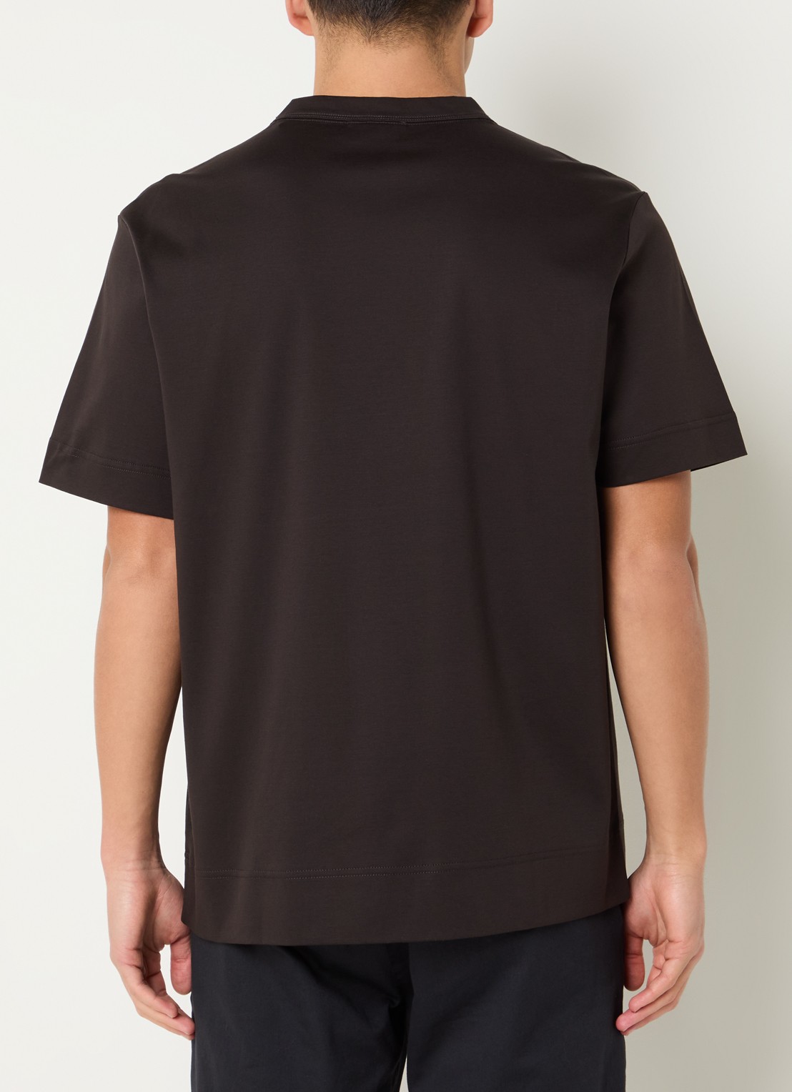 NN.07 Pedro t-shirt met borduring - achterkant donkerbruin