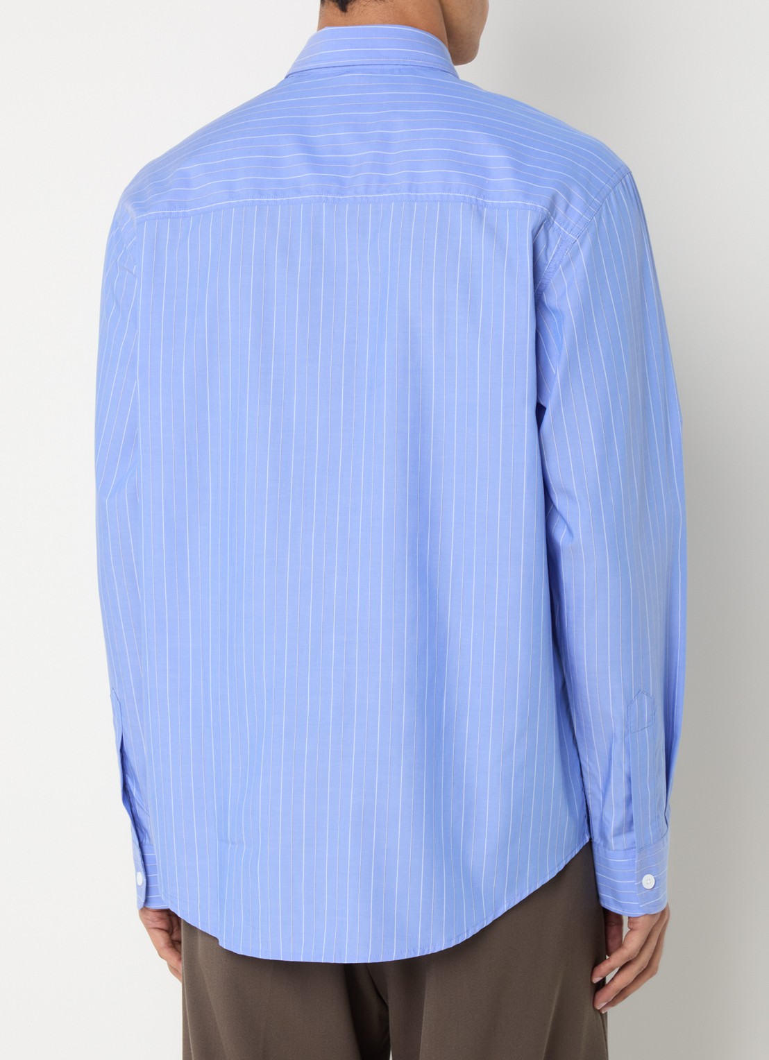 NN.07 Quincy overhemd met streepprint - achterkant 4 blauw