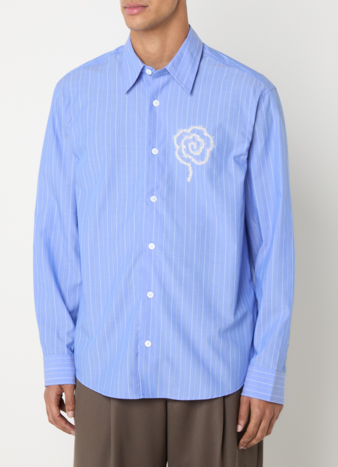 NN.07 Quincy overhemd met streepprint - detail blauw
