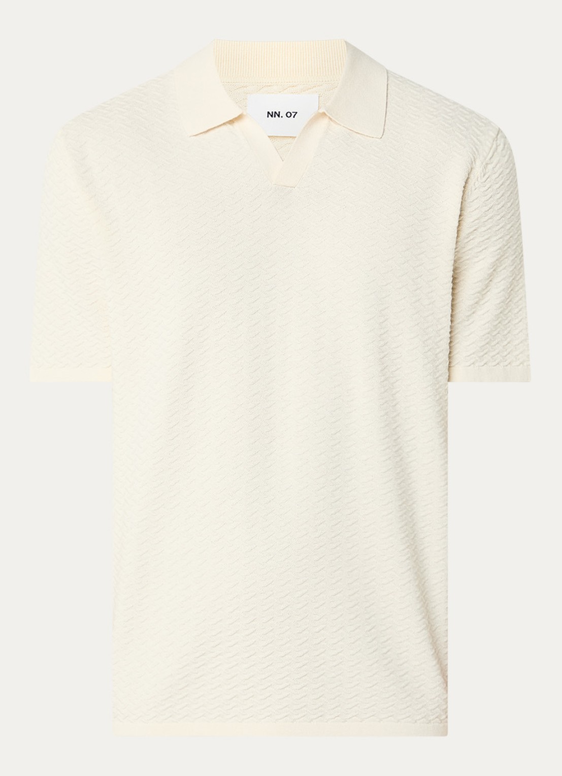 NN.07 Regular fit polo met structuur - voorkant 2 ivoor