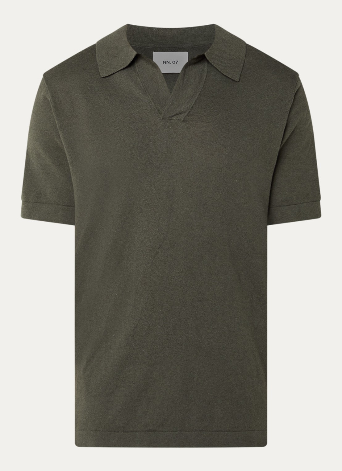 NN.07 Ryan regular fit polo in linnenblend - voorkant 2 groen