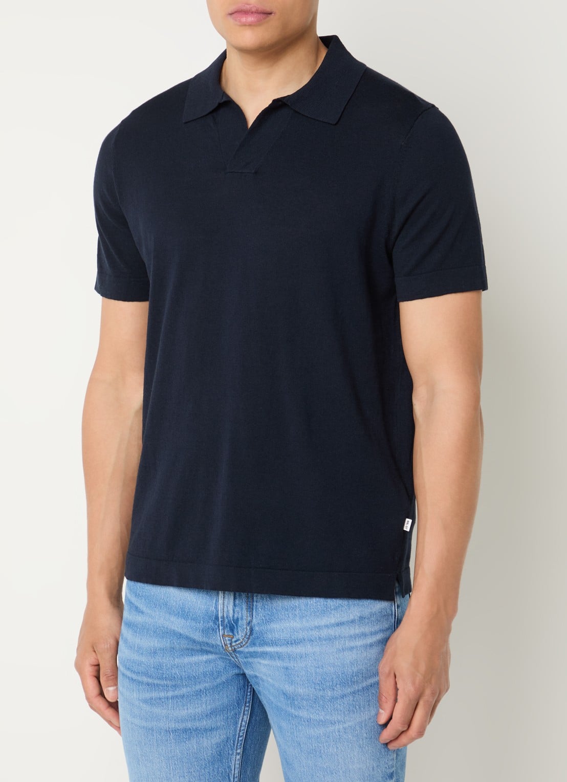 NN.07 Ryan regular fit polo met stretch - detail donkerblauw