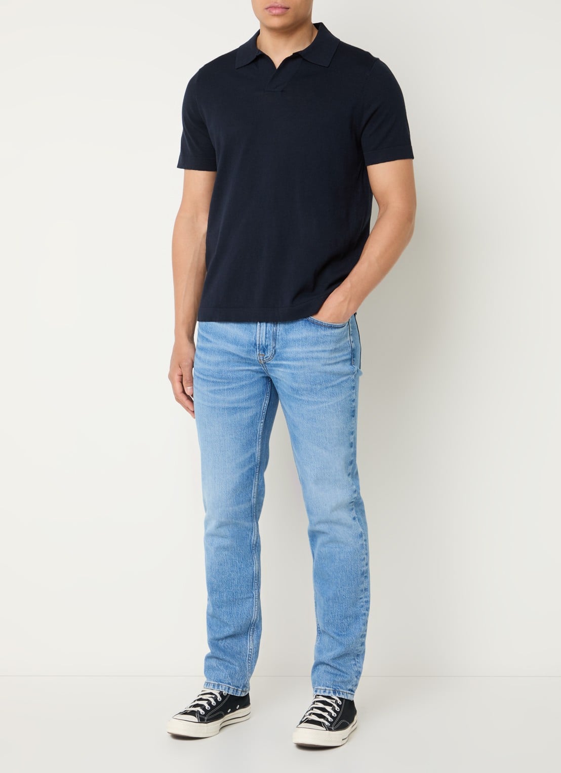 NN.07 Ryan regular fit polo met stretch - voorkant 4 donkerblauw