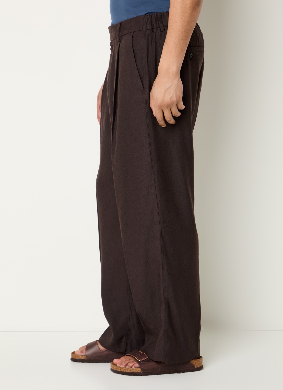 NN.07 Straight fit pantalon met steekzakken - detail 5 donkerbruin