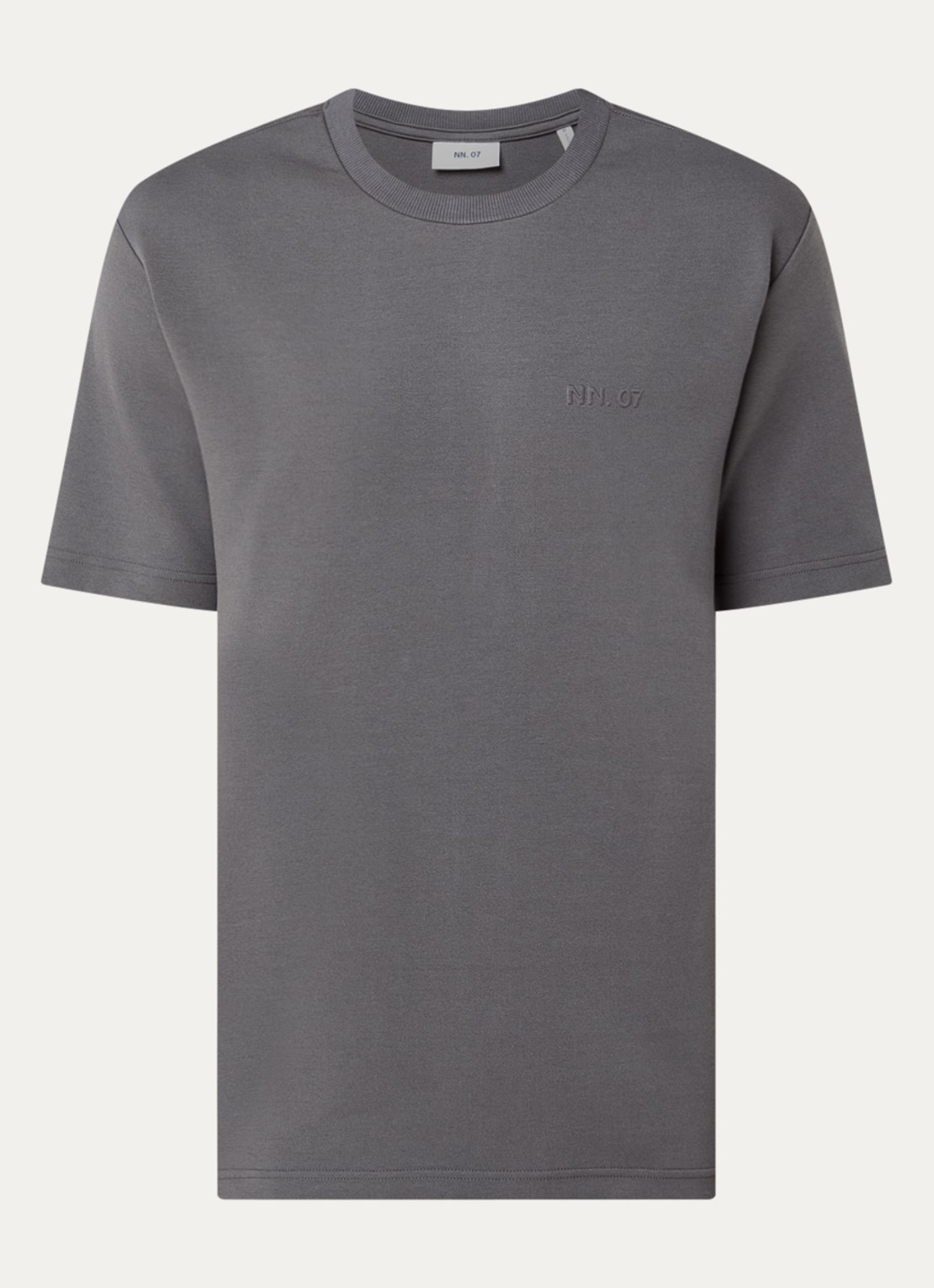 NN.07 T-shirt met 3D logo - voorkant donkergrijs