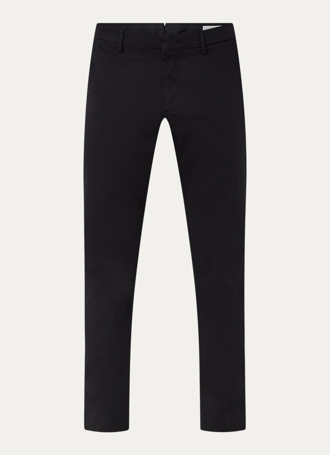 NN.07 Theo slim fit pantalon van  katoen met steekzakken - voorkant 4 donkerblauw