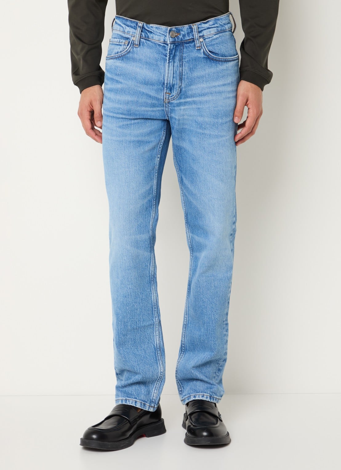 NN.07 Tony straight leg jeans met lichte wassing - detail 4 indigo
