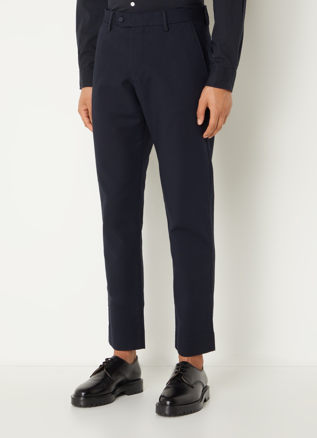 NN.07 Wilhelm tapered fit pantalon met steekzakken - detail 2 donkerblauw