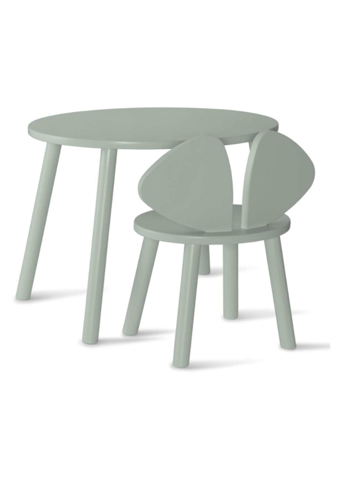 Nofred Mouse kinderstoel + kindertafel set  - voorkant lindegroen