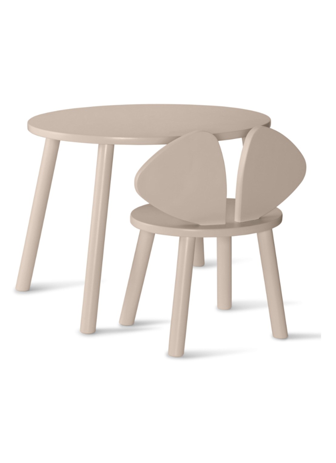 Nofred Mouse kinderstoel + kindertafel set  - voorkant beige