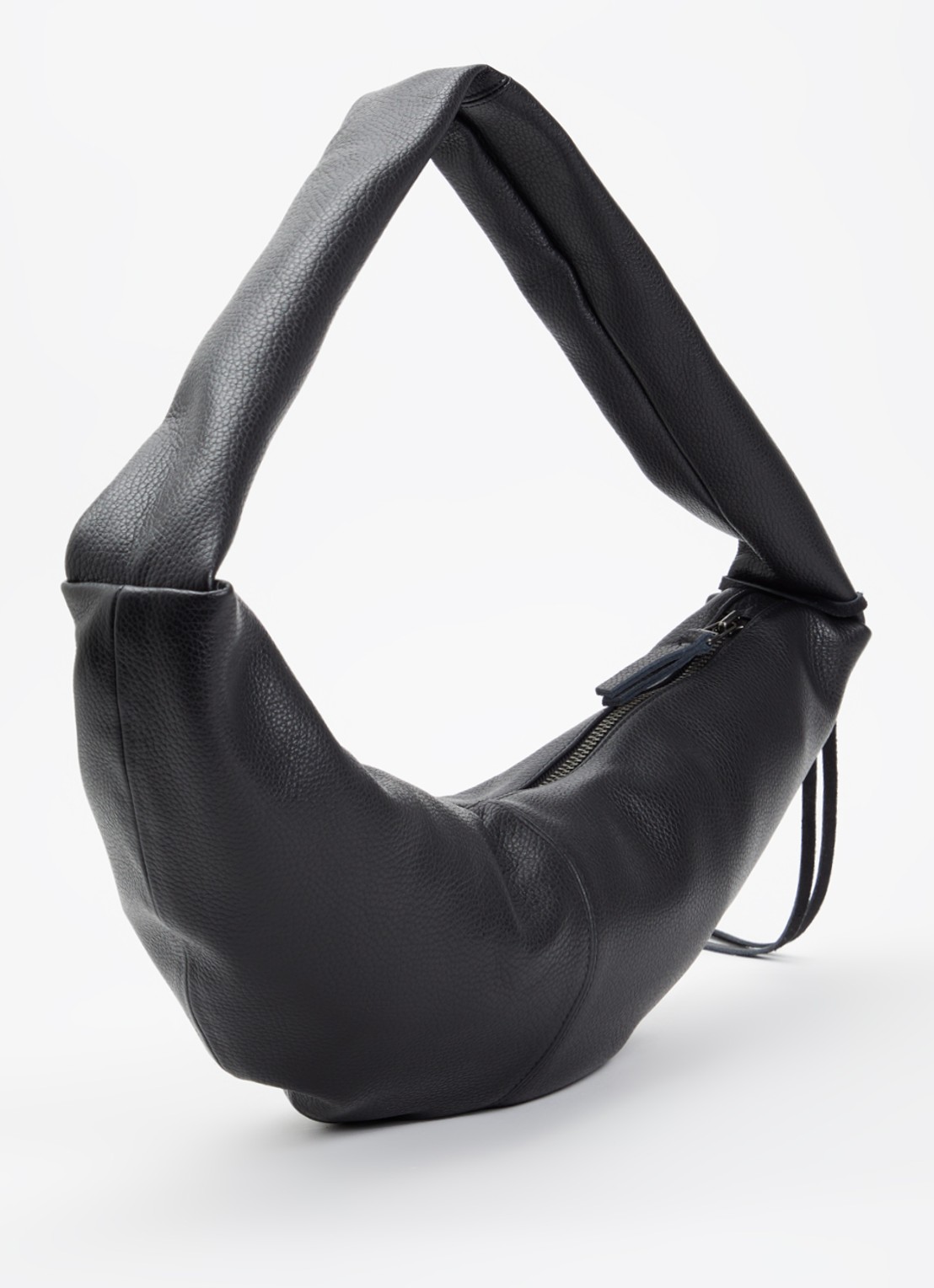 Nona Banana XL crossbodytas van leer - achterkant zwart