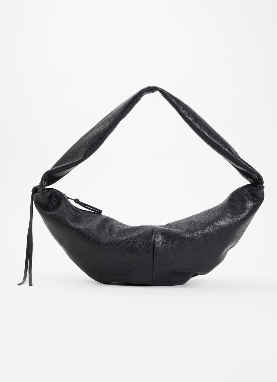 Nona Banana XL crossbodytas van leer - voorkant 5 zwart