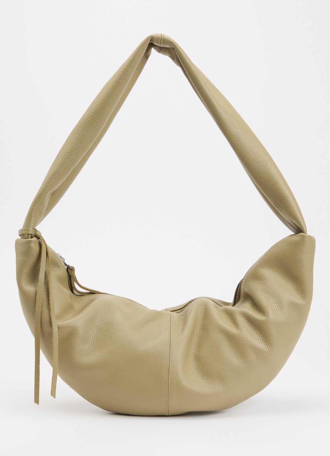 Nona Banana XL crossbodytas van leer - voorkant 2 lindegroen