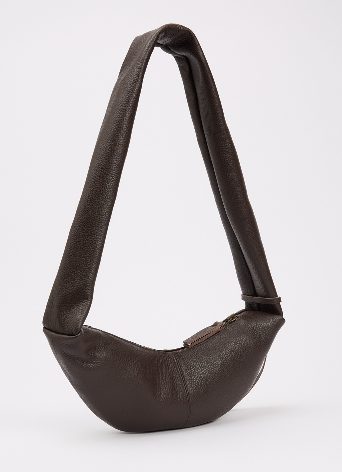 Nona Banana XS crossbodytas van leer  - achterkant 2 chocoladebruin