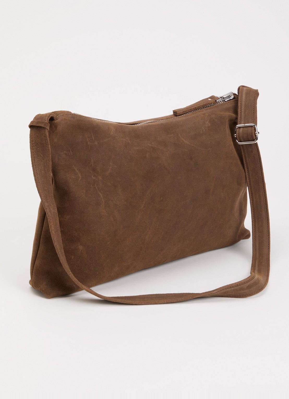 Nona Crossbodytas van suéde  - achterkant 2 bruin