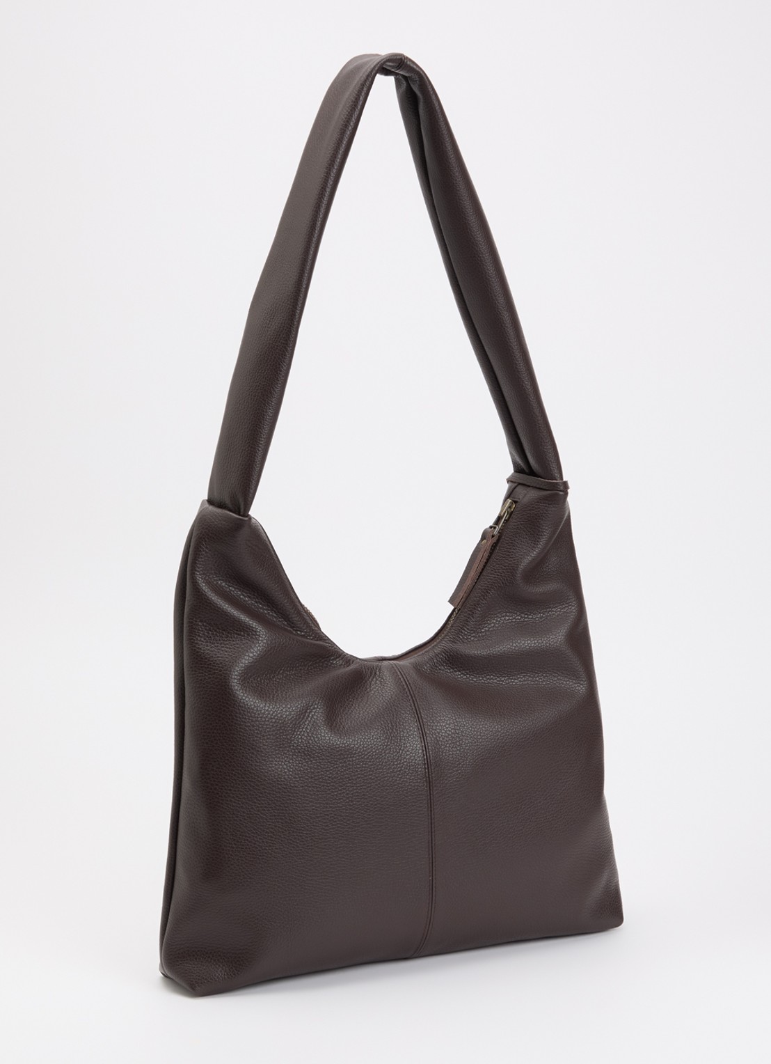 Nona M crossbodytas van leer - achterkant donkerbruin