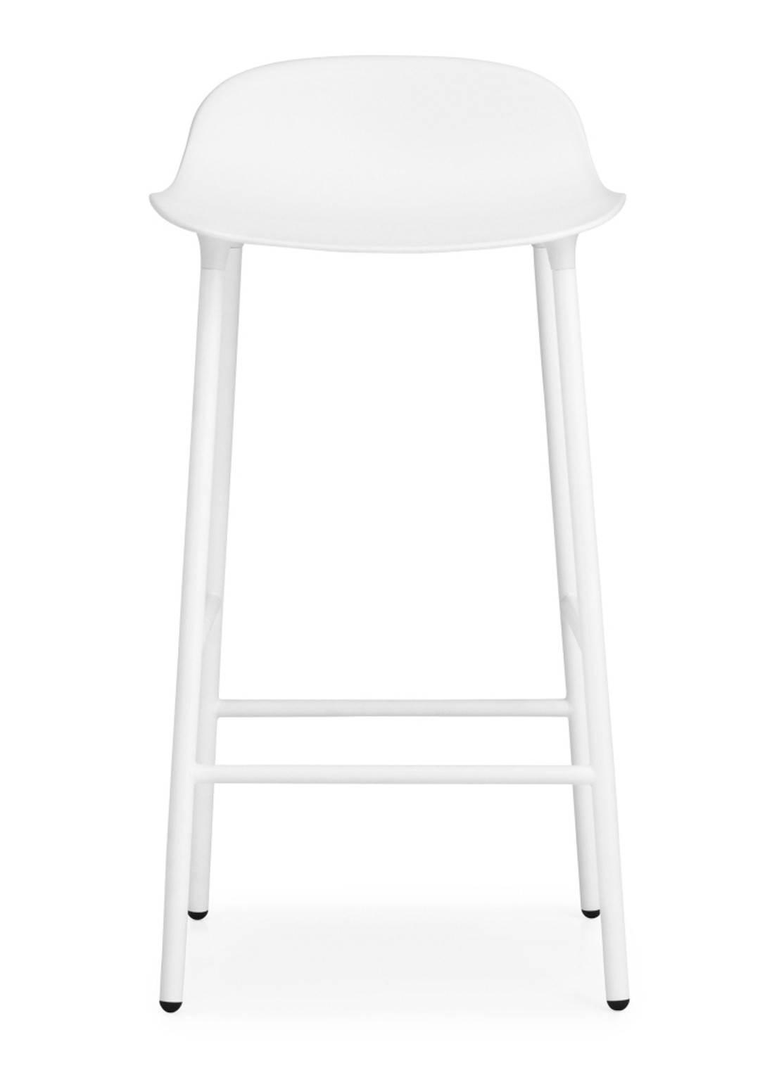 Normann Copenhagen Form Barstool barkruk 65 cm met stalen onderstel  - voorkant wit