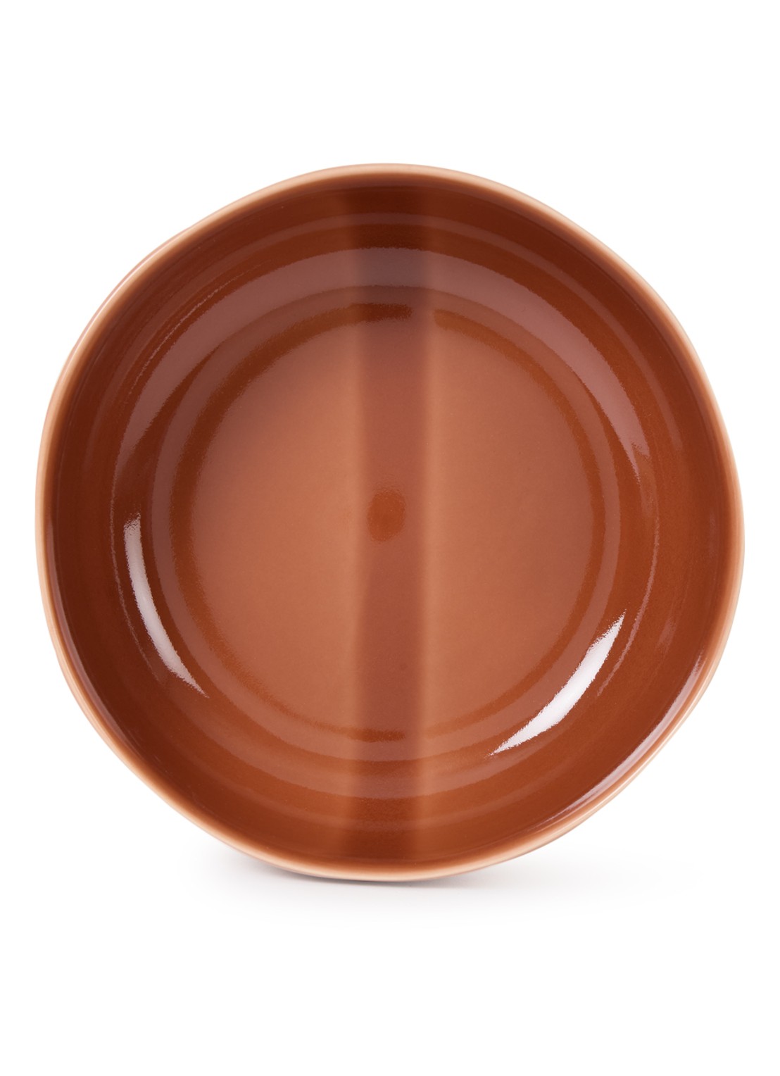 Nosse Ceramics Svelte serveerschaal 23 cm - voorkant 2 roodbruin