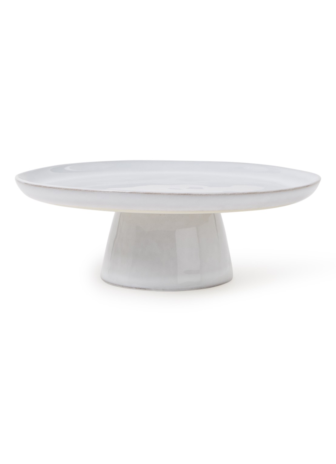 Nosse Ceramics Svelte taartplateau 22,5 cm - voorkant lichtgrijs