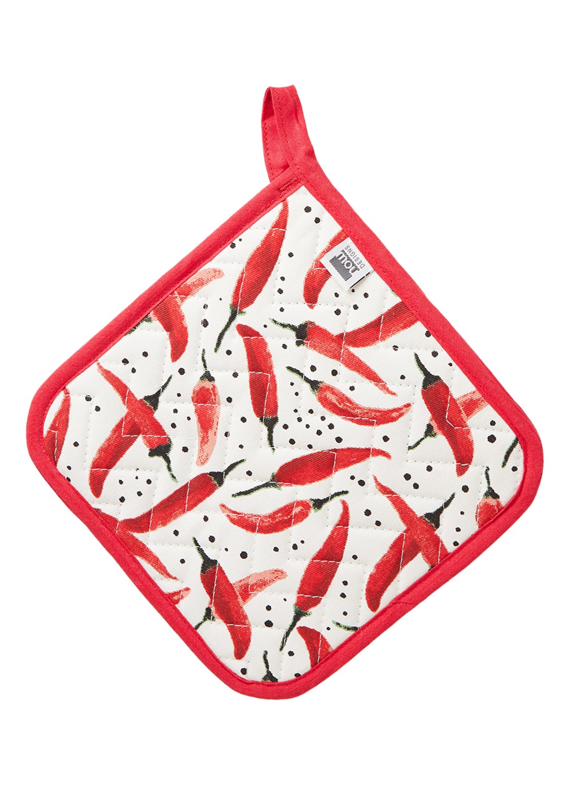 Now Designs Caliente Red Pepper pannenlap - voorkant steenrood