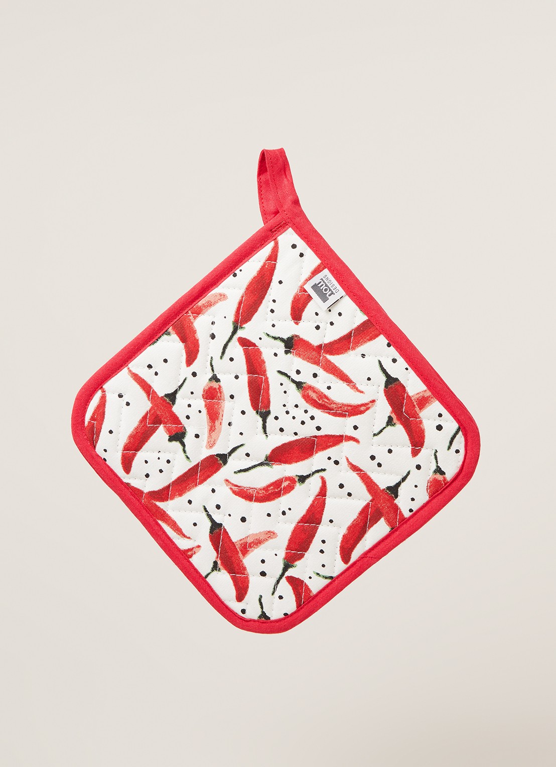 Now Designs Caliente Red Pepper pannenlap - voorkant 2 steenrood