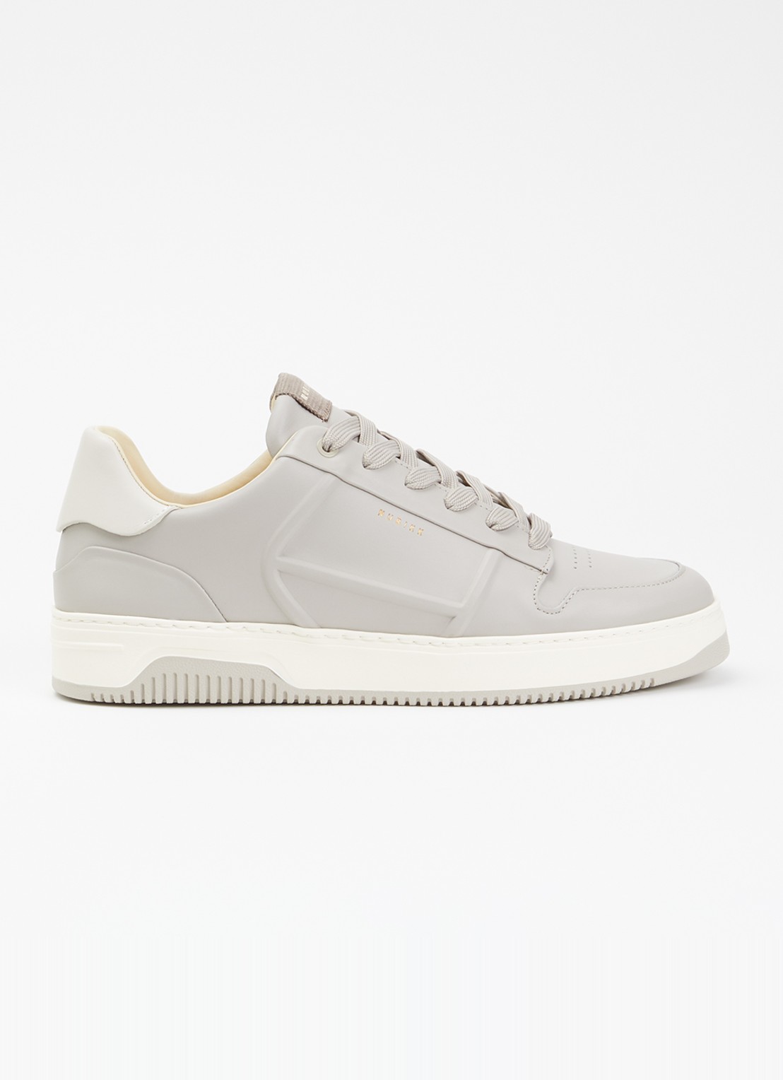 Nubikk Basket Cole sneaker van leer - voorkant 2 lichtgrijs