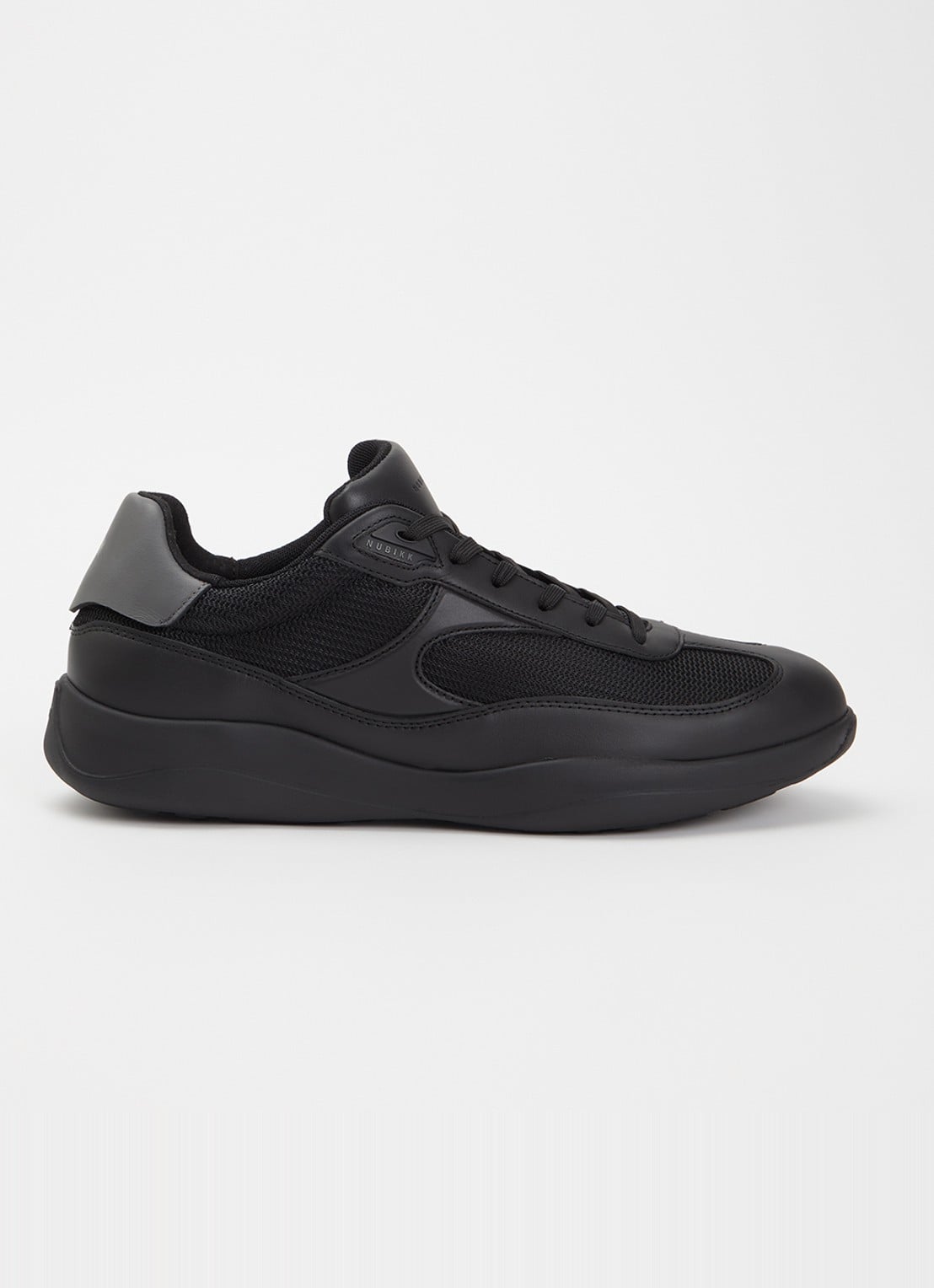Nubikk Denzel Dane sneaker van mesh met details van leer - voorkant 4 zwart