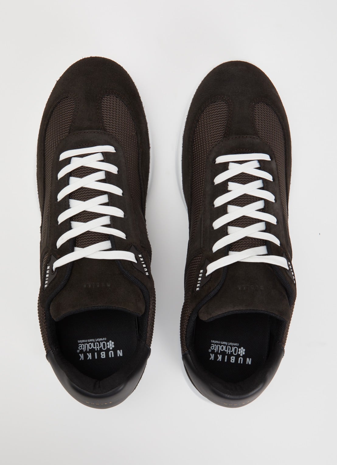 Nubikk Denzel Dane sneaker van mesh met suède details - detail 3 donkerbruin