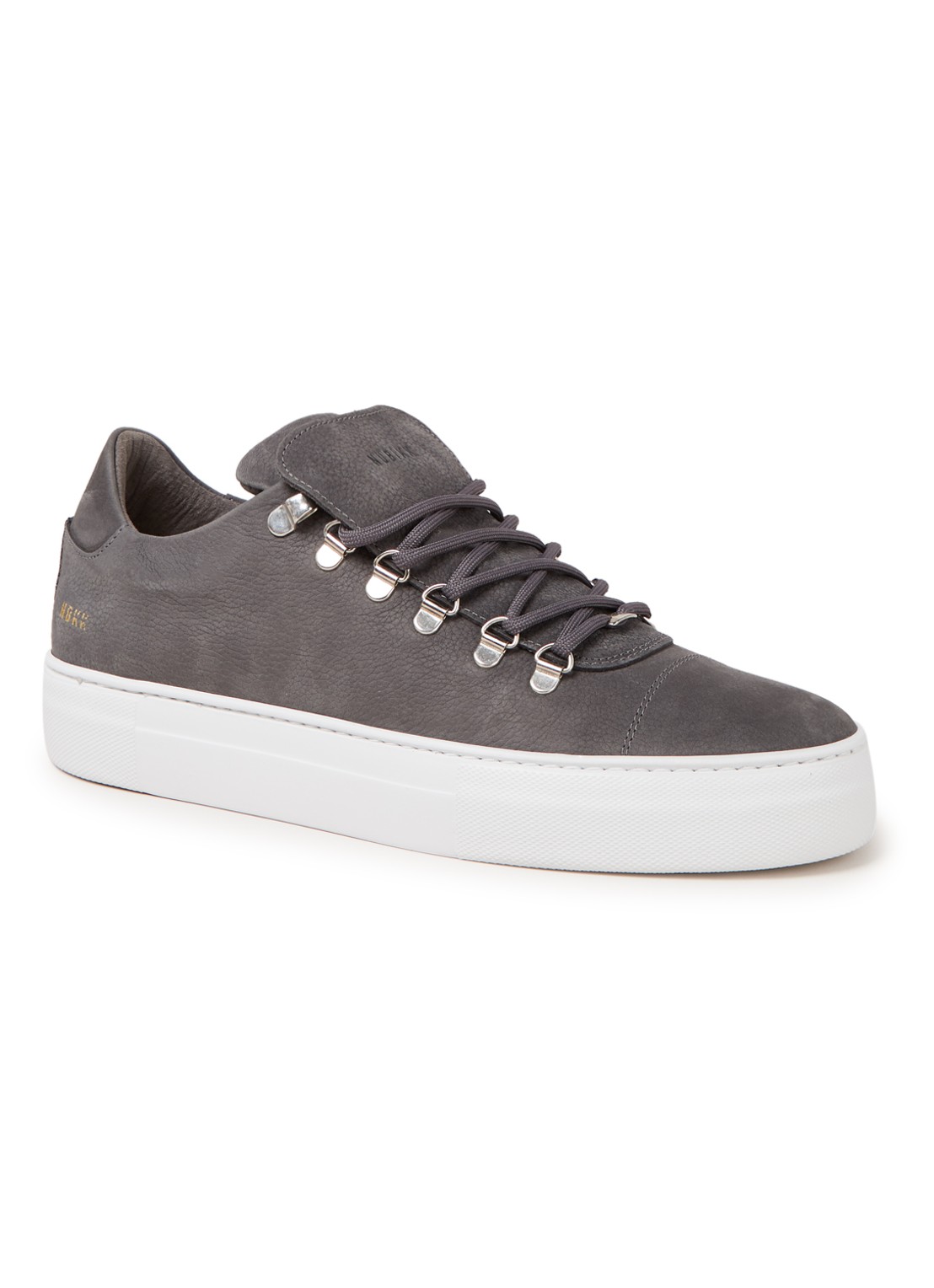 Nubikk Jagger Classic II sneaker van nubuck - voorkant 4 middengrijs