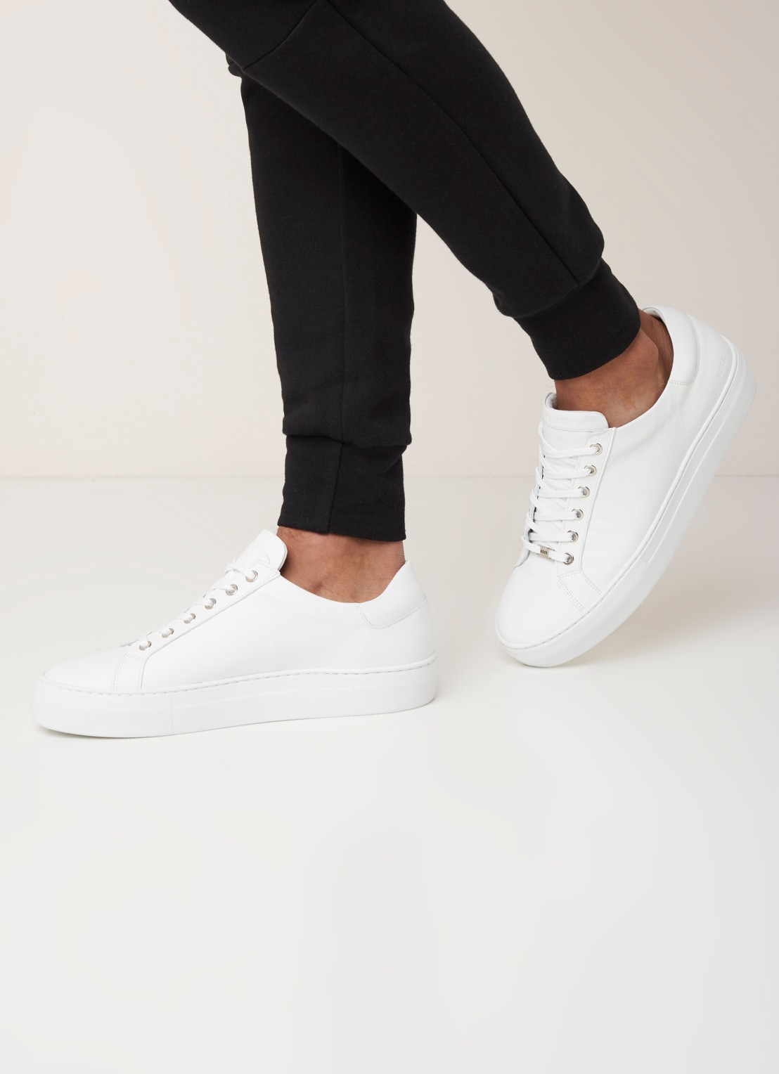 Nubikk Jagger Pure sneaker van leer - voorkant 5 wit