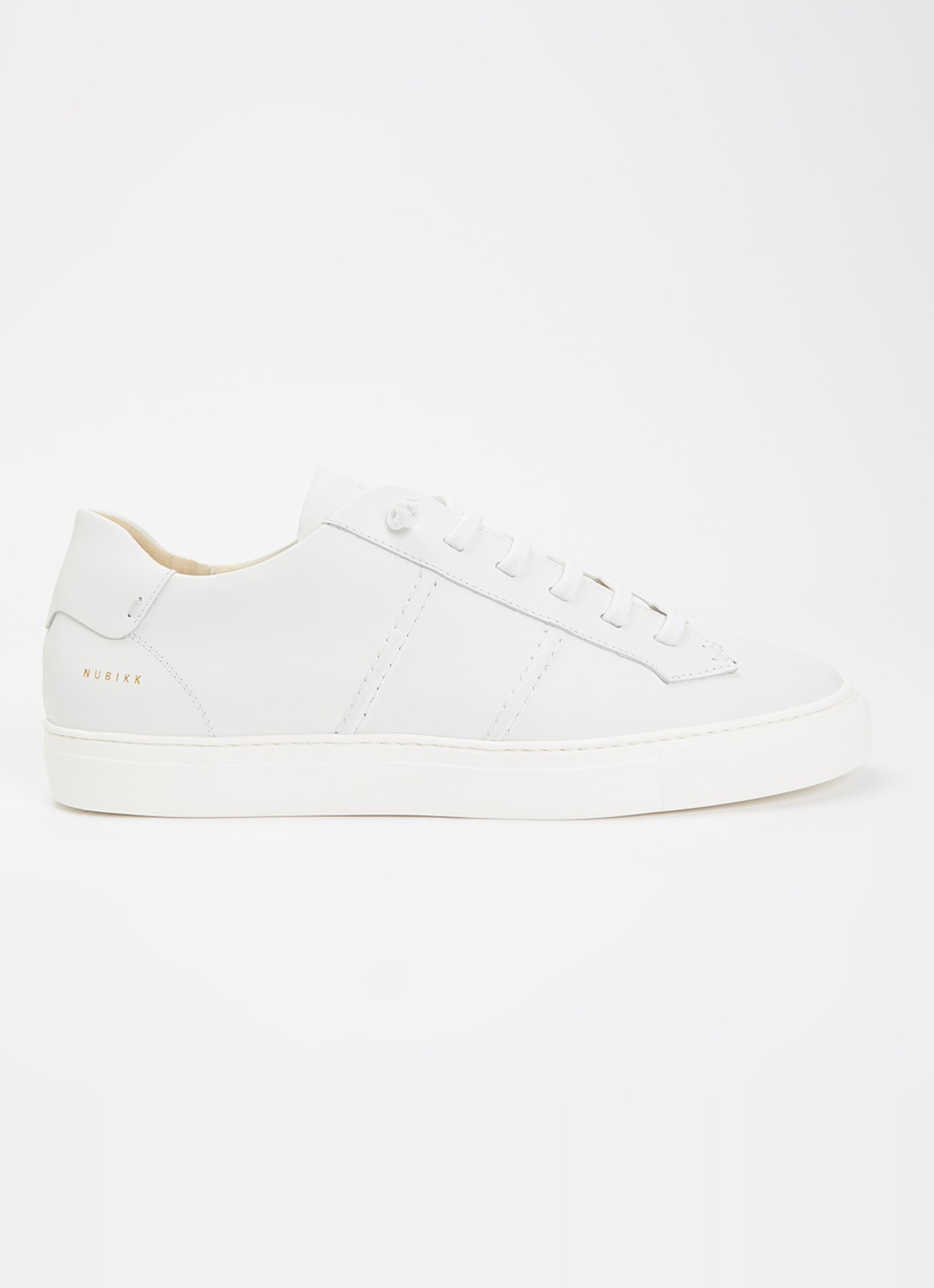 Nubikk Jase Ease sneaker van leer - voorkant 5 gebroken wit