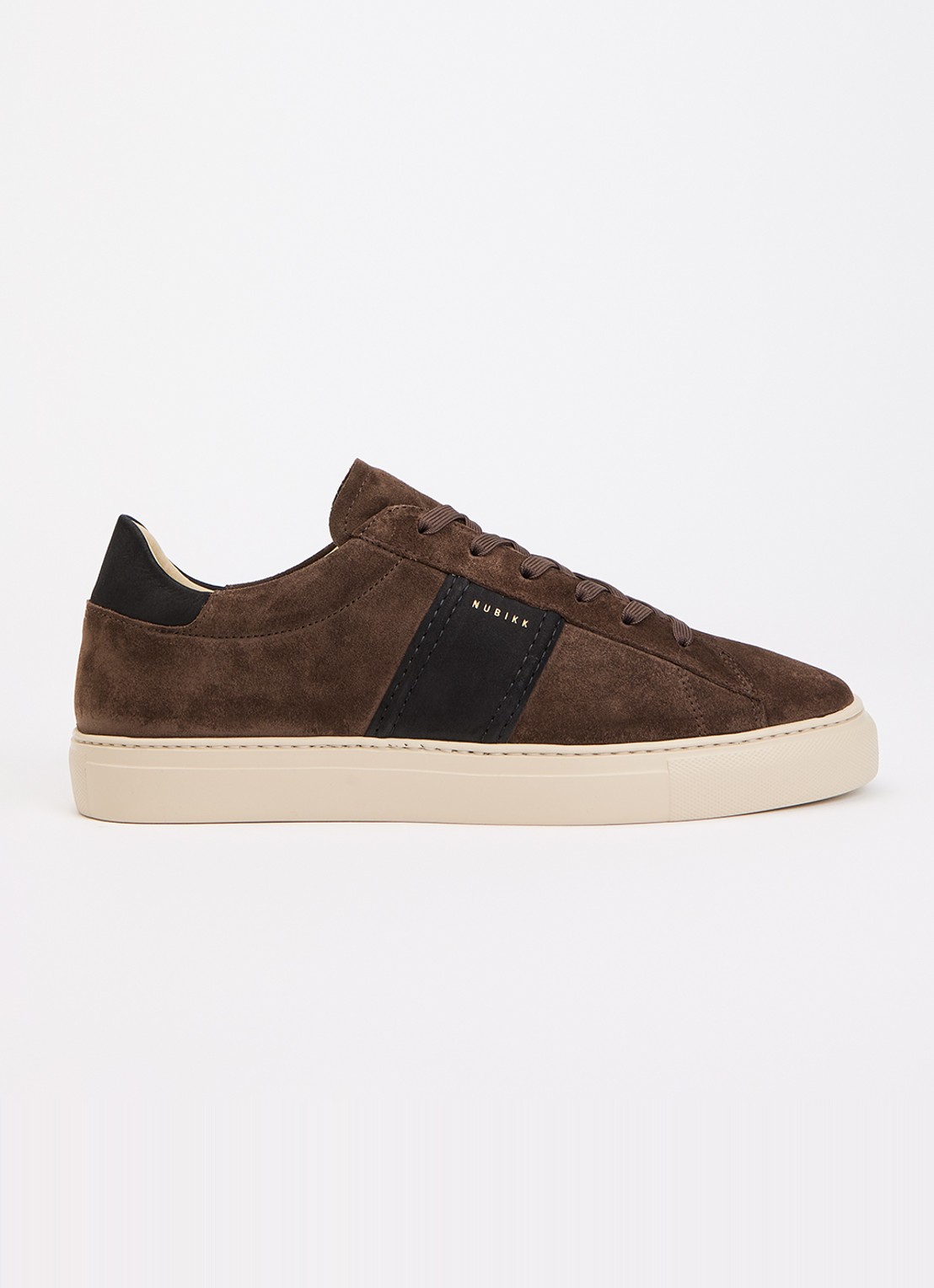 Nubikk Jase Morris sneaker van suède met leren details - voorkant bruin