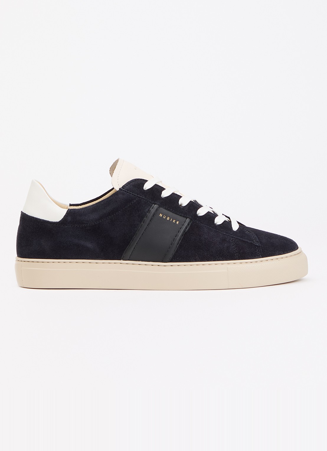 Nubikk Jase Morris sneaker van suède met leren details - voorkant 5 donkerblauw