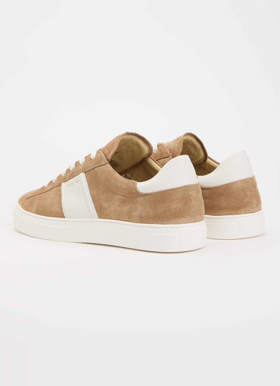Nubikk Jase Morris sneaker van suède met leren details - achterkant 5 zand