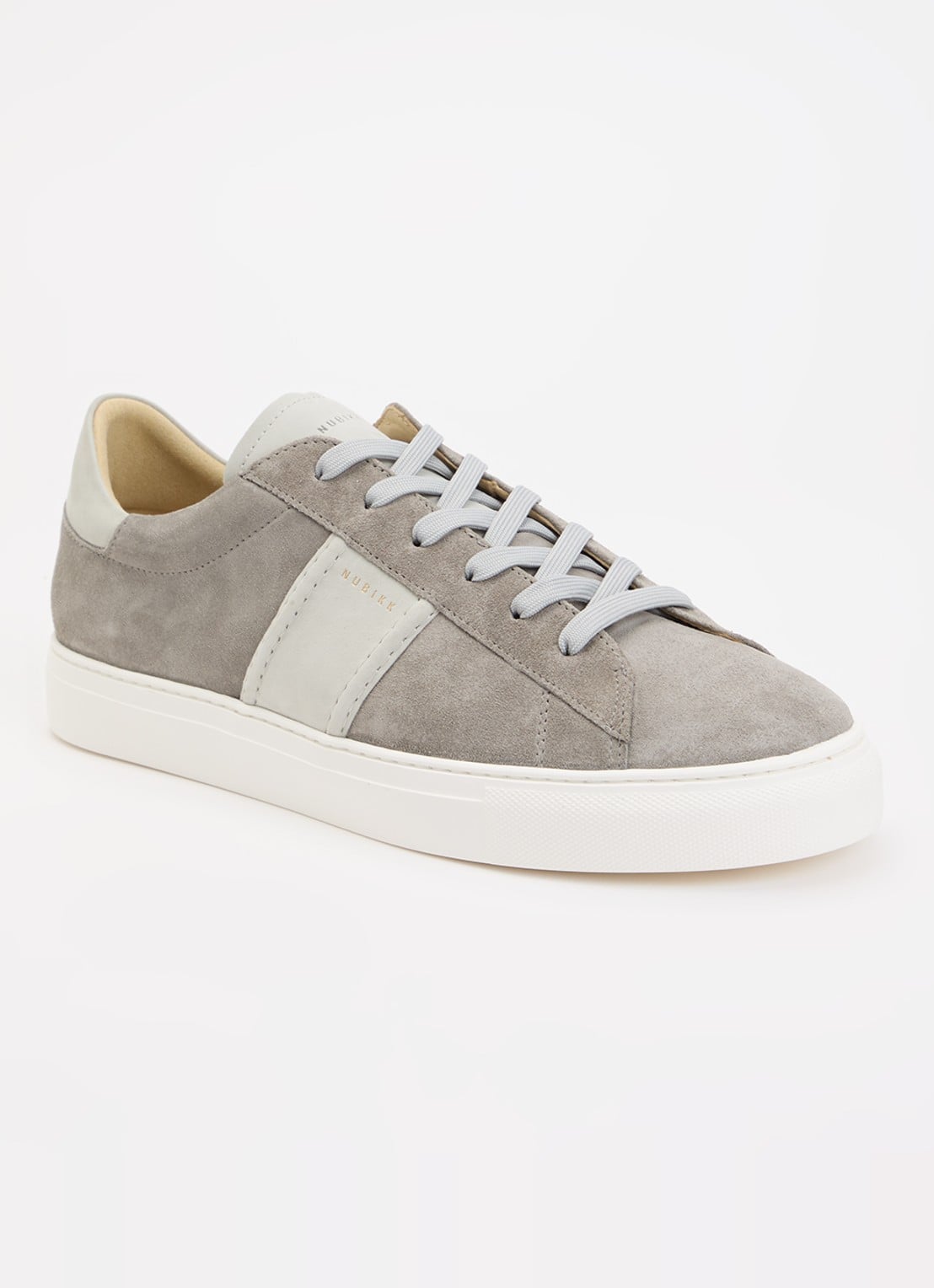 Nubikk Jase Morris sneaker van suède - voorkant lichtgrijs