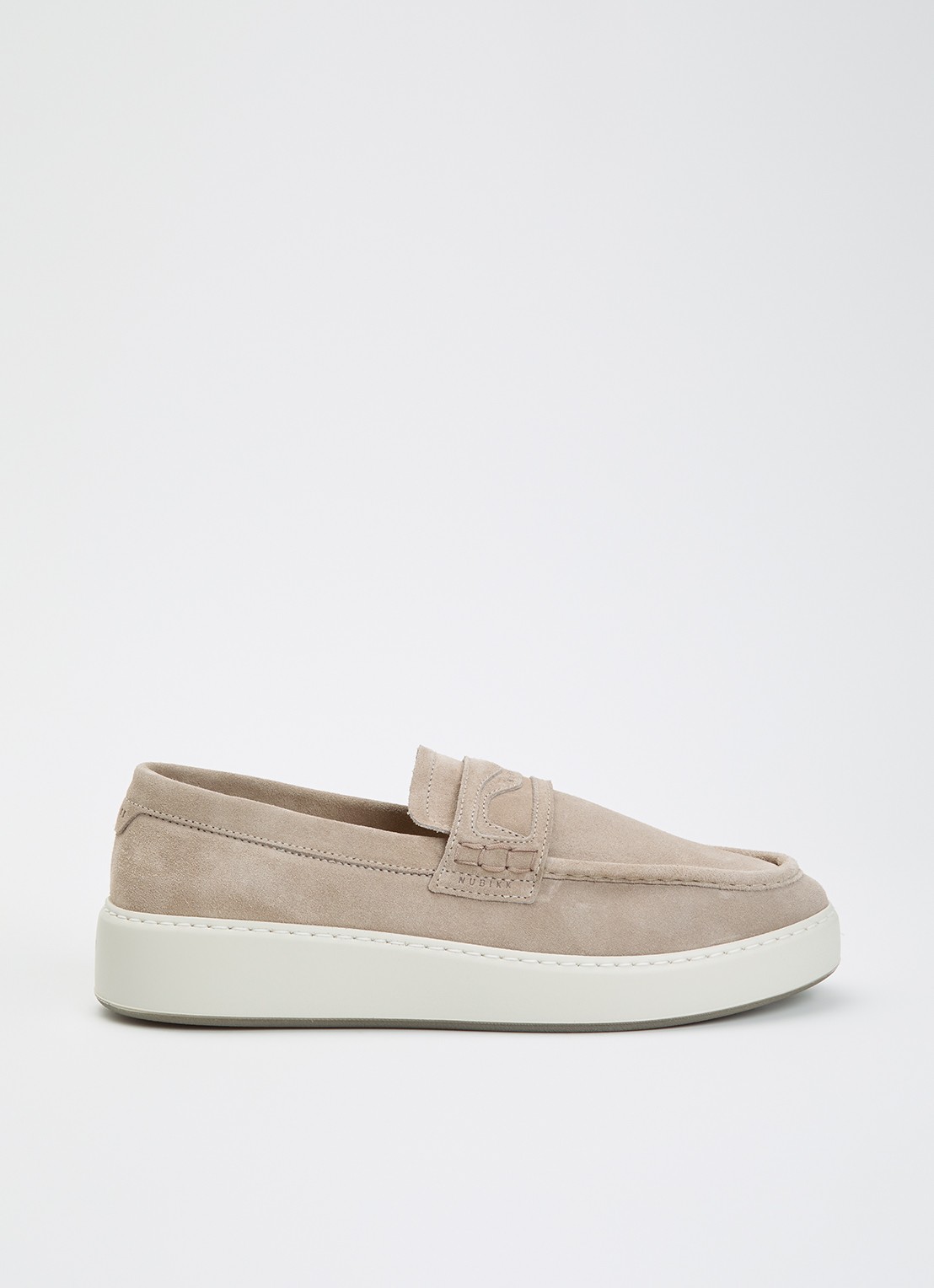 Nubikk Jiro Gatsby loafer van suède - voorkant beige