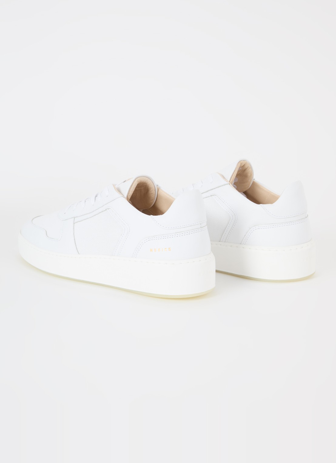 Nubikk Jiro Luca sneaker van leer - achterkant wit