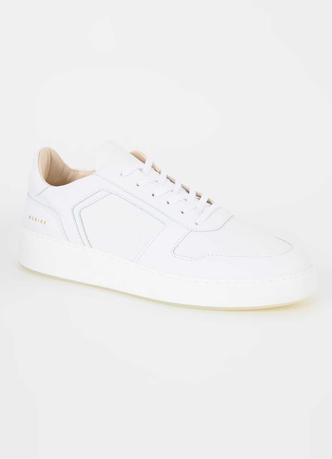 Nubikk Jiro Luca sneaker van leer - voorkant 3 wit
