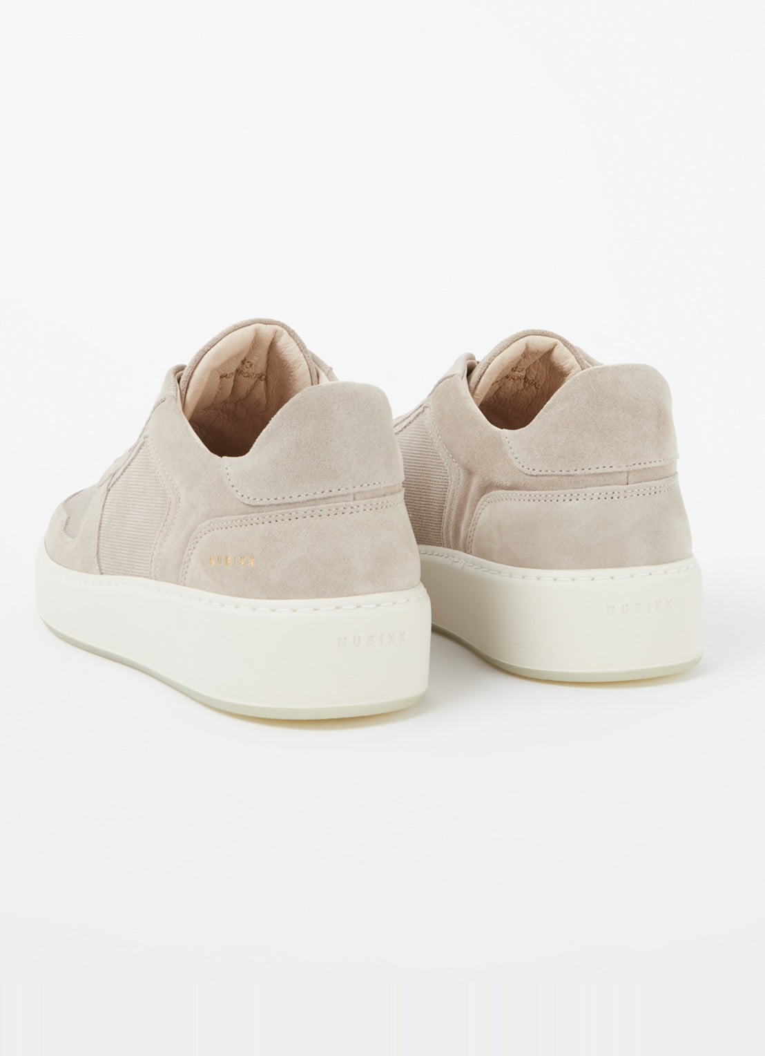Nubikk Jiro Luca sneaker van suède - achterkant 6 donkerbeige