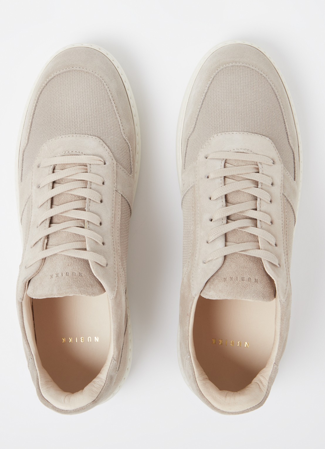 Nubikk Jiro Luca sneaker van suède - detail 4 donkerbeige